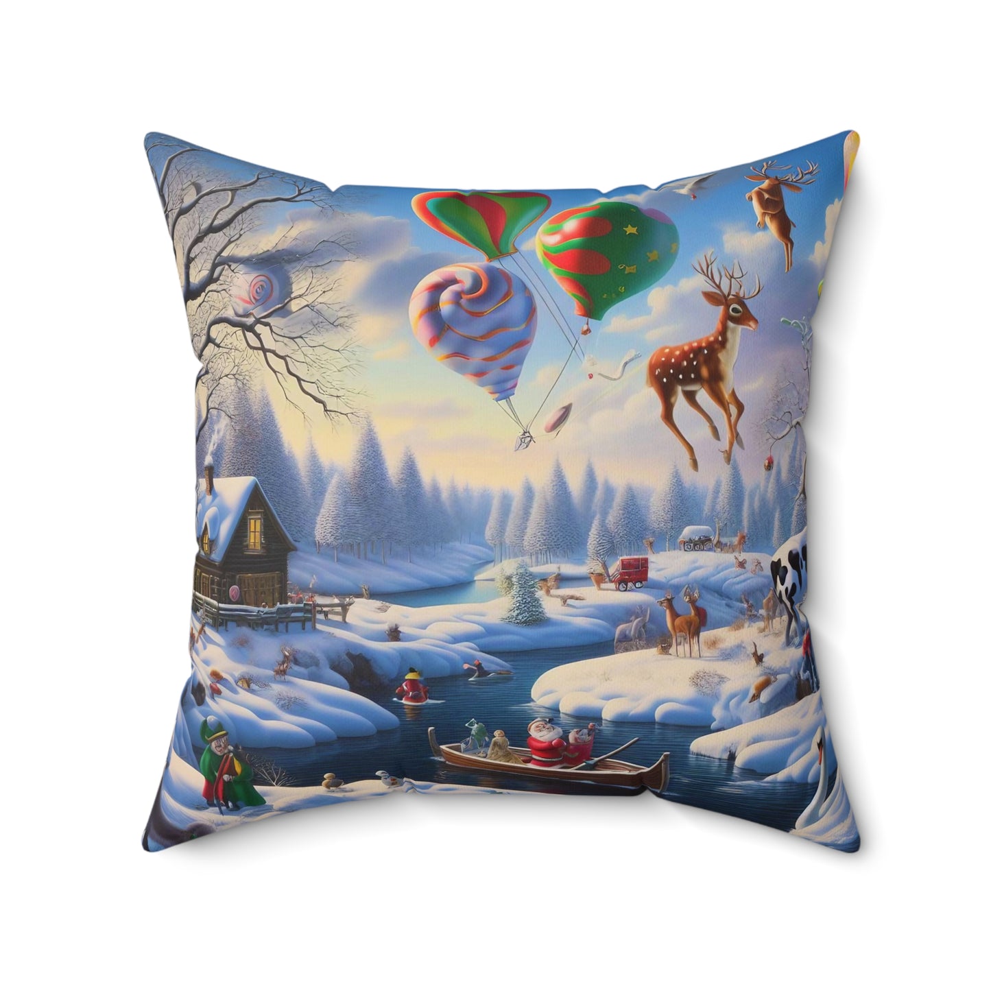 Spun Polyester Square Pillow - Winter 222