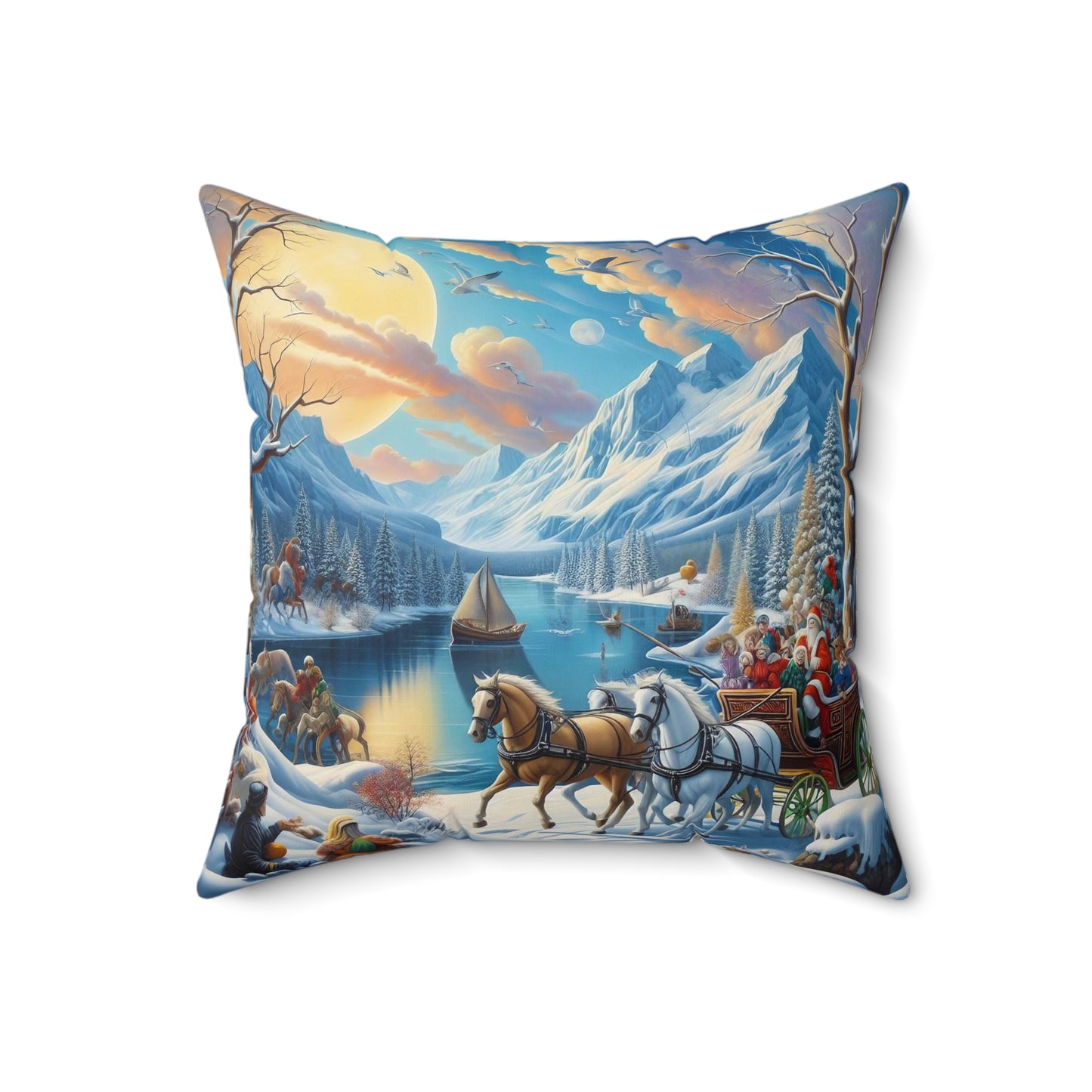 Spun Polyester Square Pillow - Winter 212