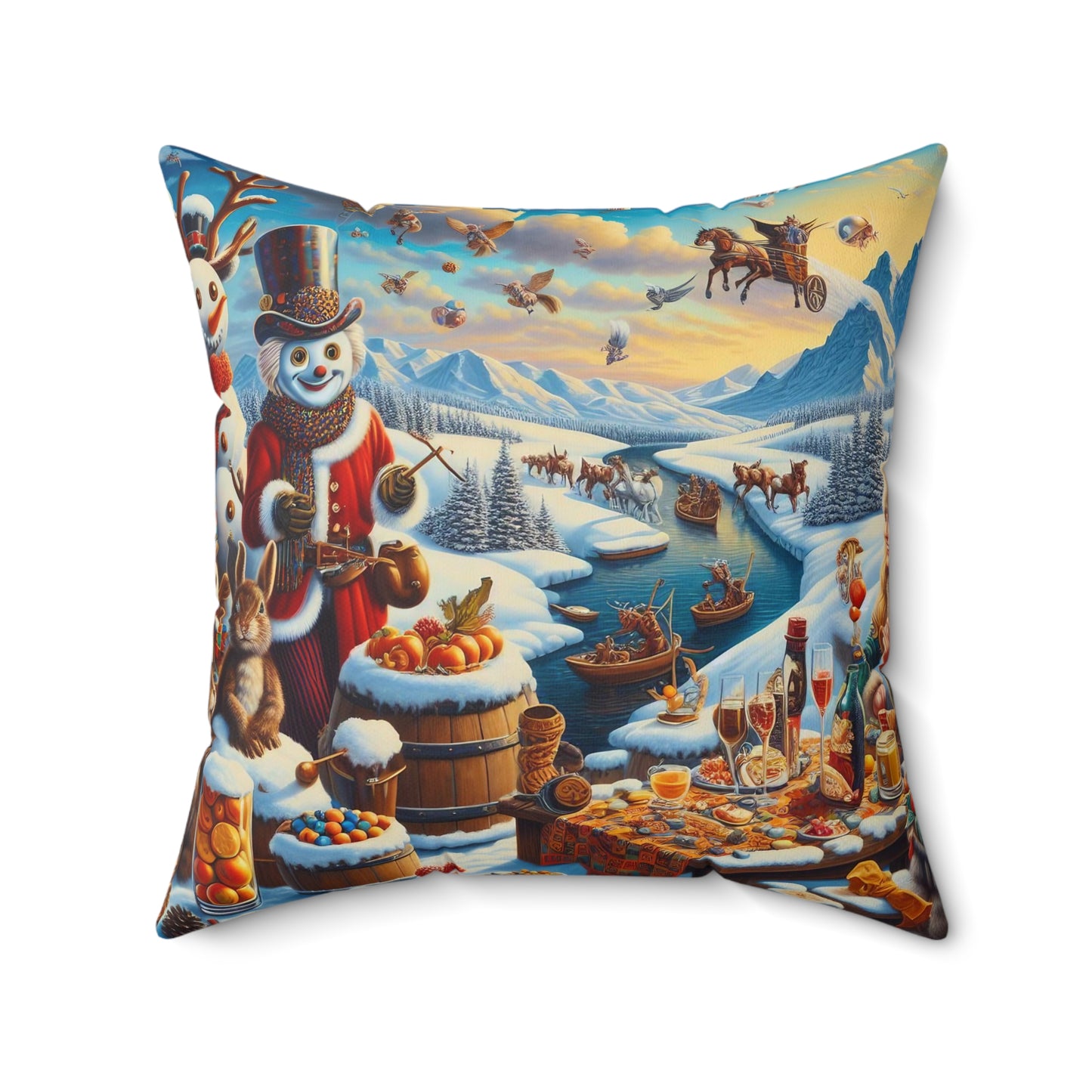 Spun Polyester Square Pillow - Winter 226