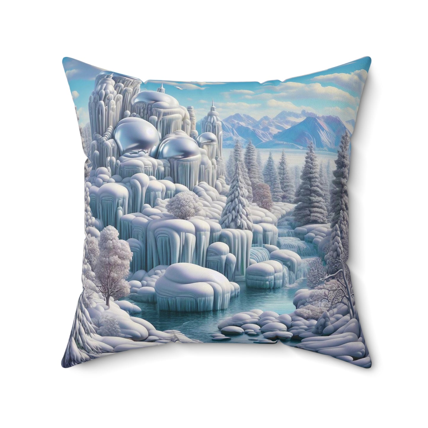 Spun Polyester Square Pillow - Winter 227