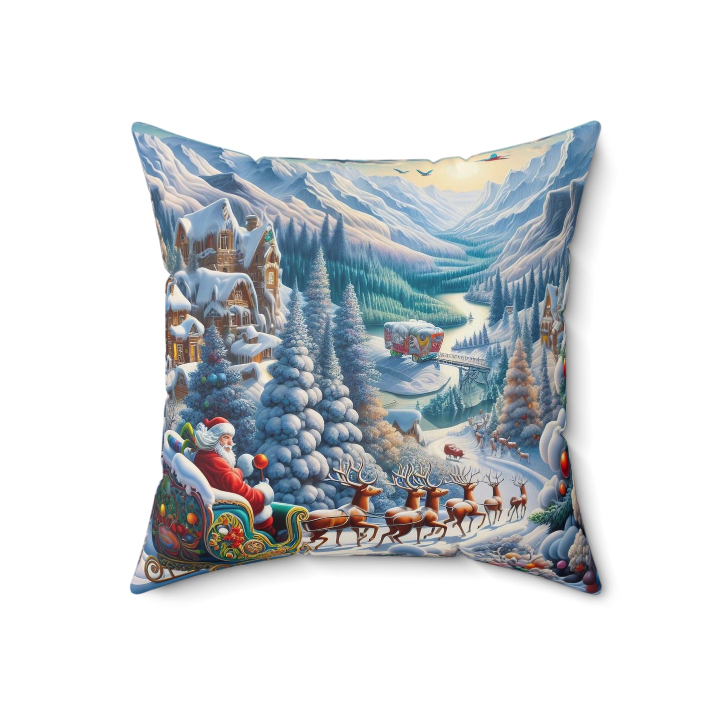 Spun Polyester Square Pillow - Winter 113