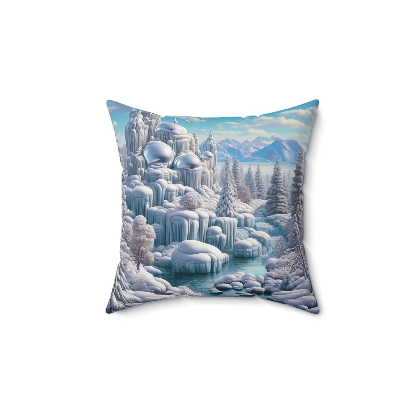 Spun Polyester Square Pillow - Winter 227