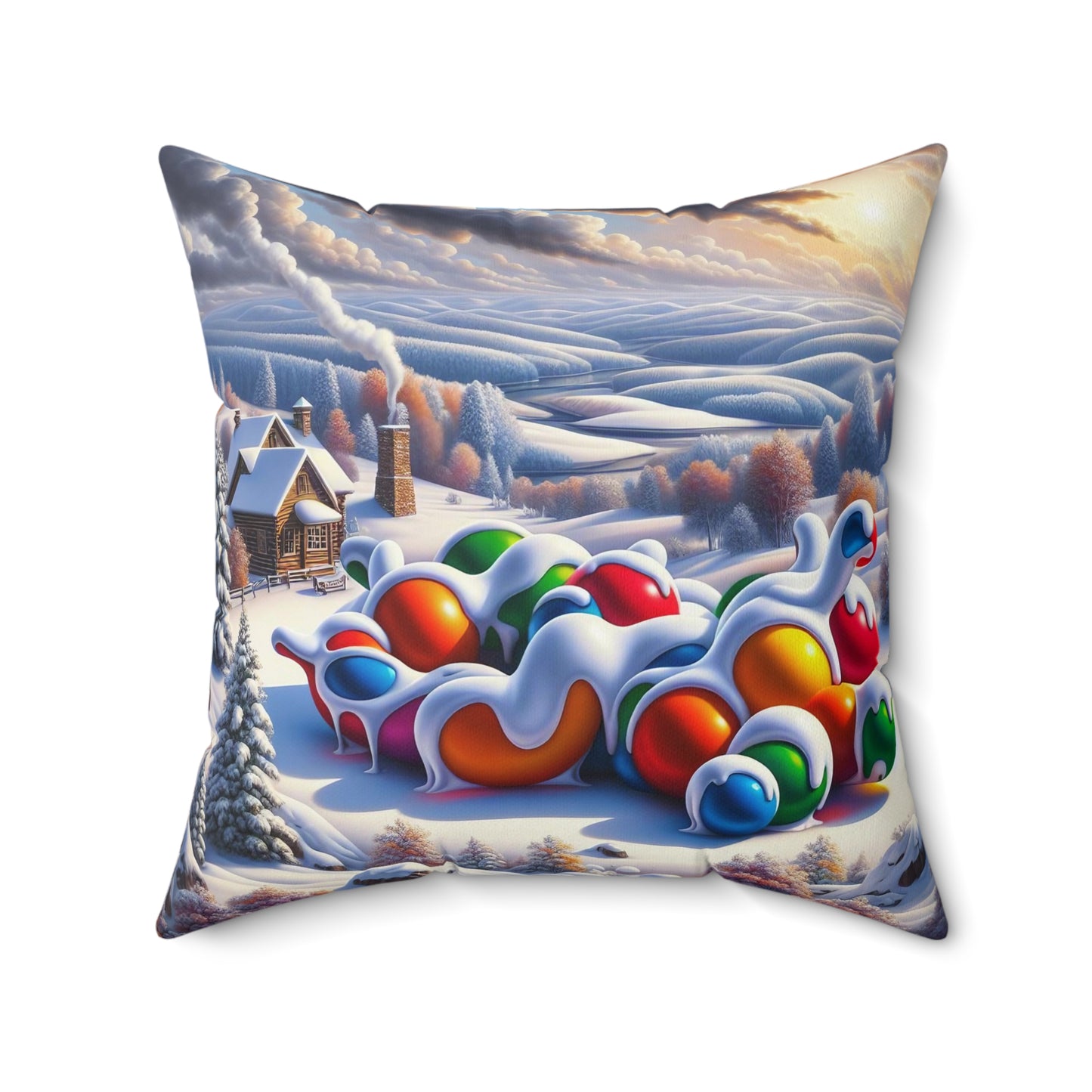 Spun Polyester Square Pillow - Winter 157