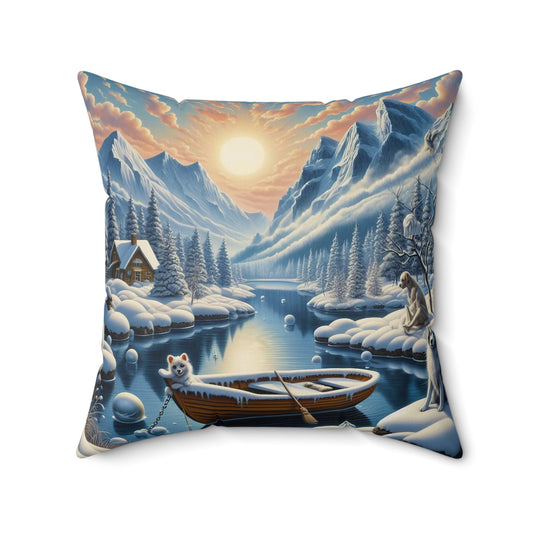 Spun Polyester Square Pillow - Winter 201