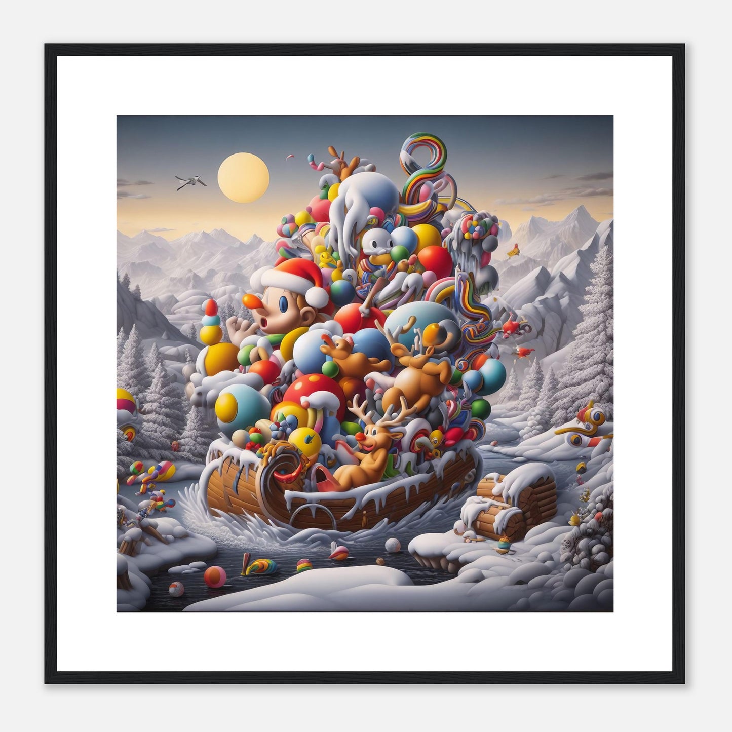 Wall Art - Winter 59 - Boy, Sleigh, Toys