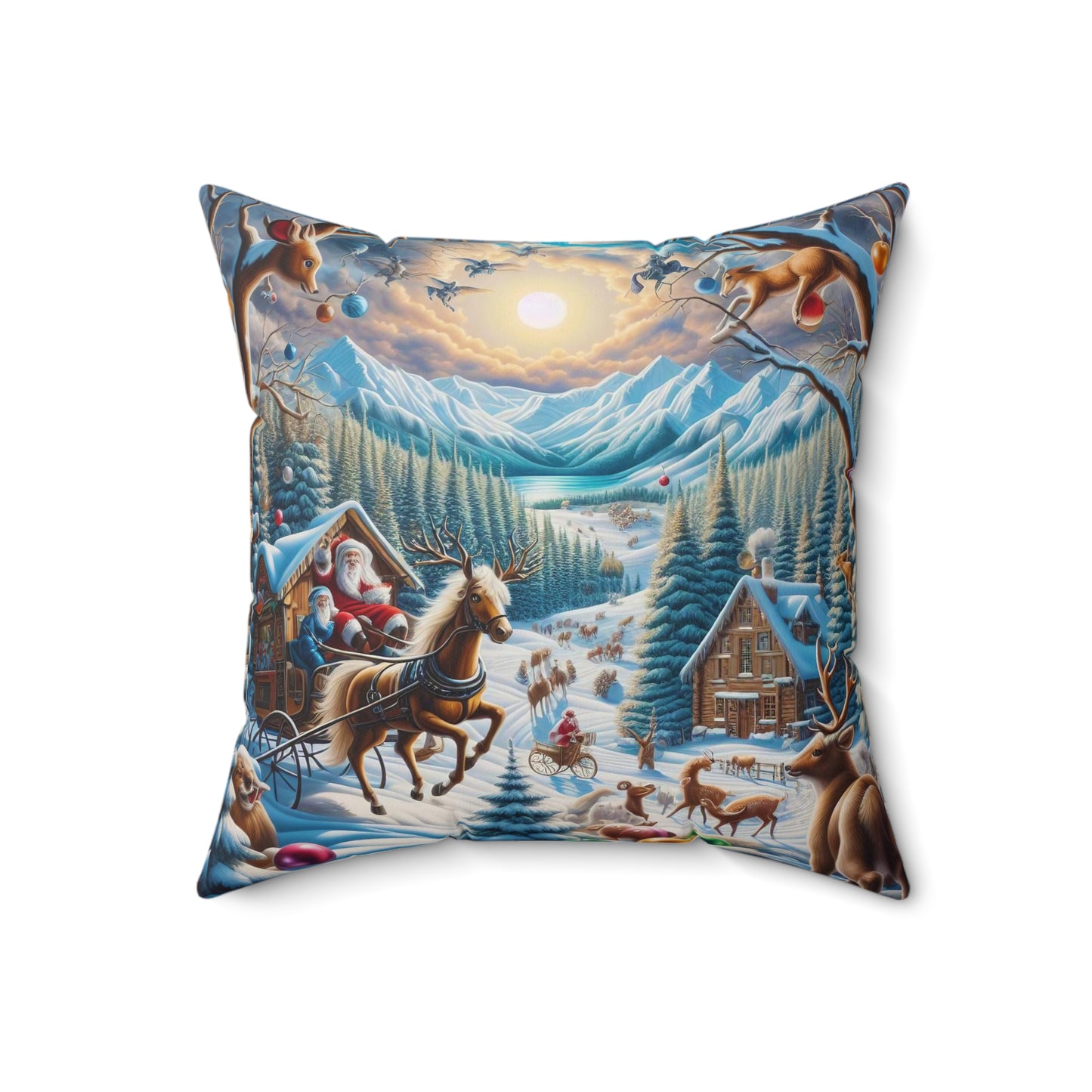 Spun Polyester Square Pillow - Winter 151