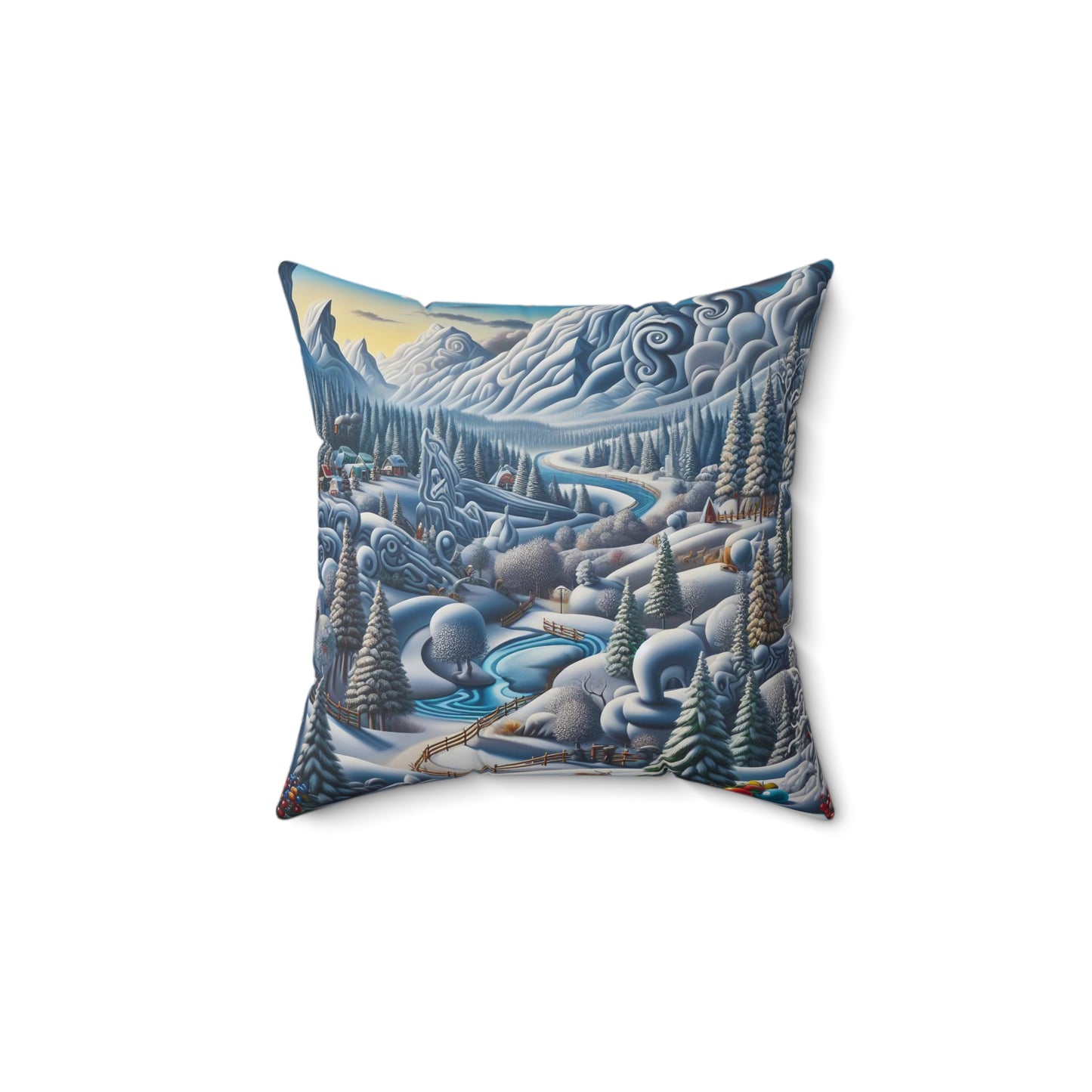 Spun Polyester Square Pillow - Winter 242