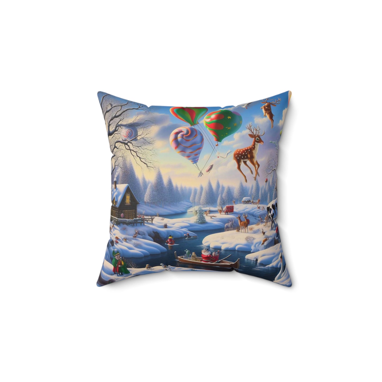 Spun Polyester Square Pillow - Winter 222