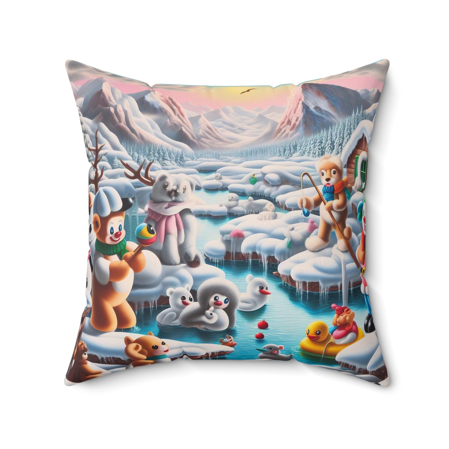 Spun Polyester Square Pillow - Winter 150