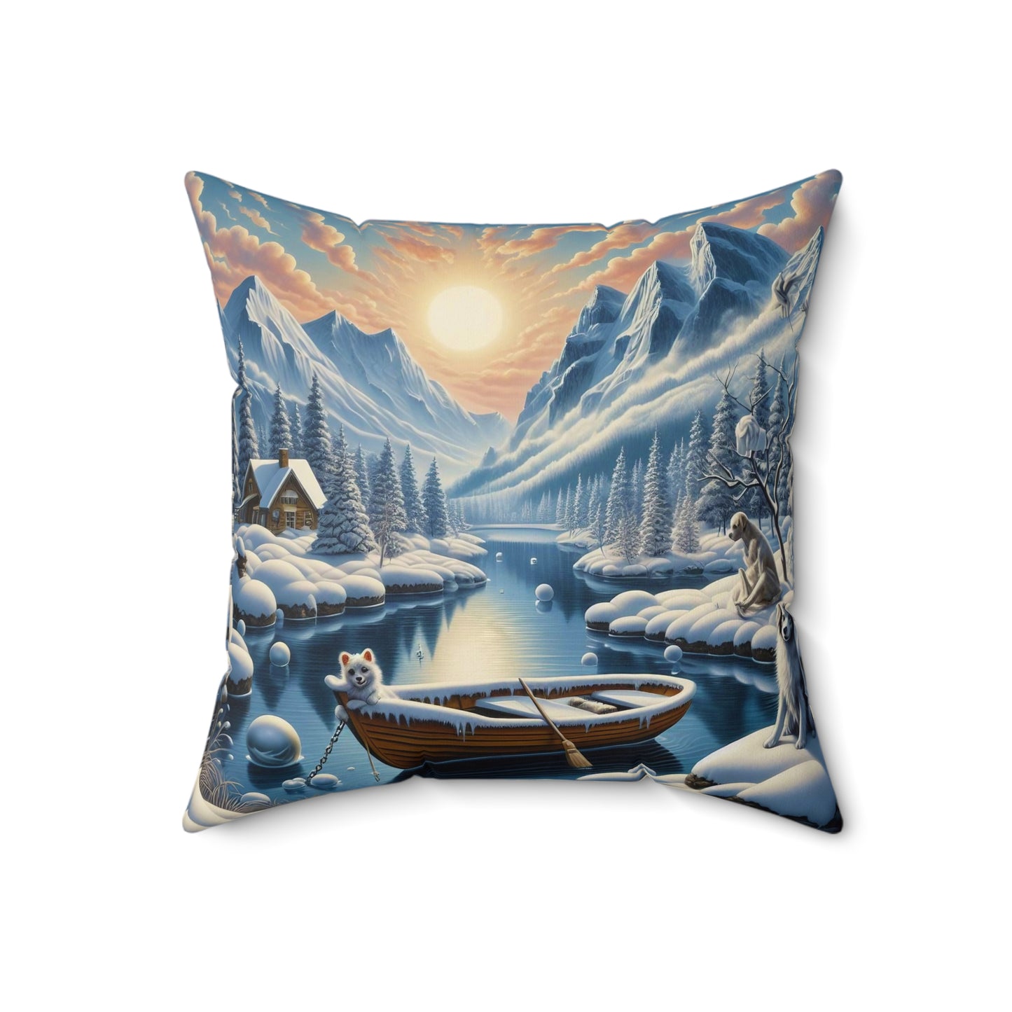 Spun Polyester Square Pillow - Winter 201