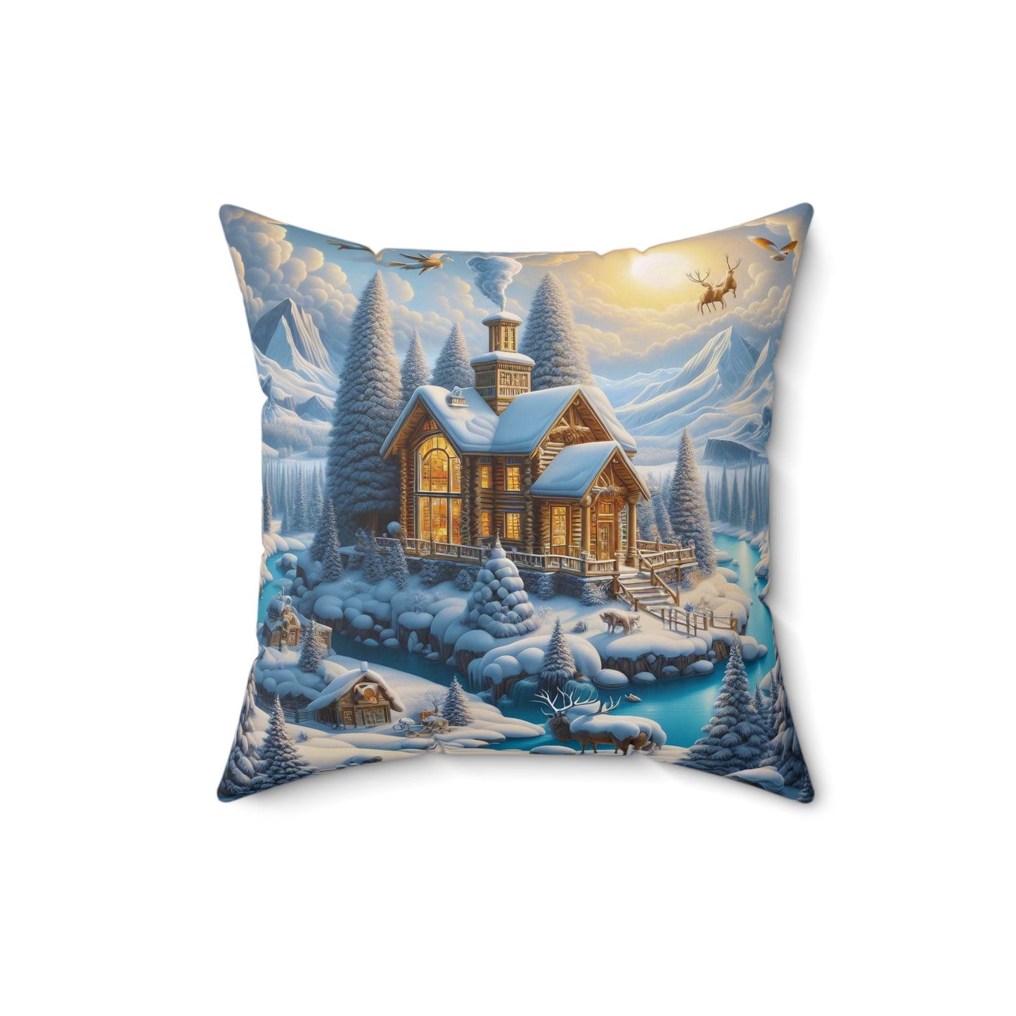 Spun Polyester Square Pillow - Winter 176