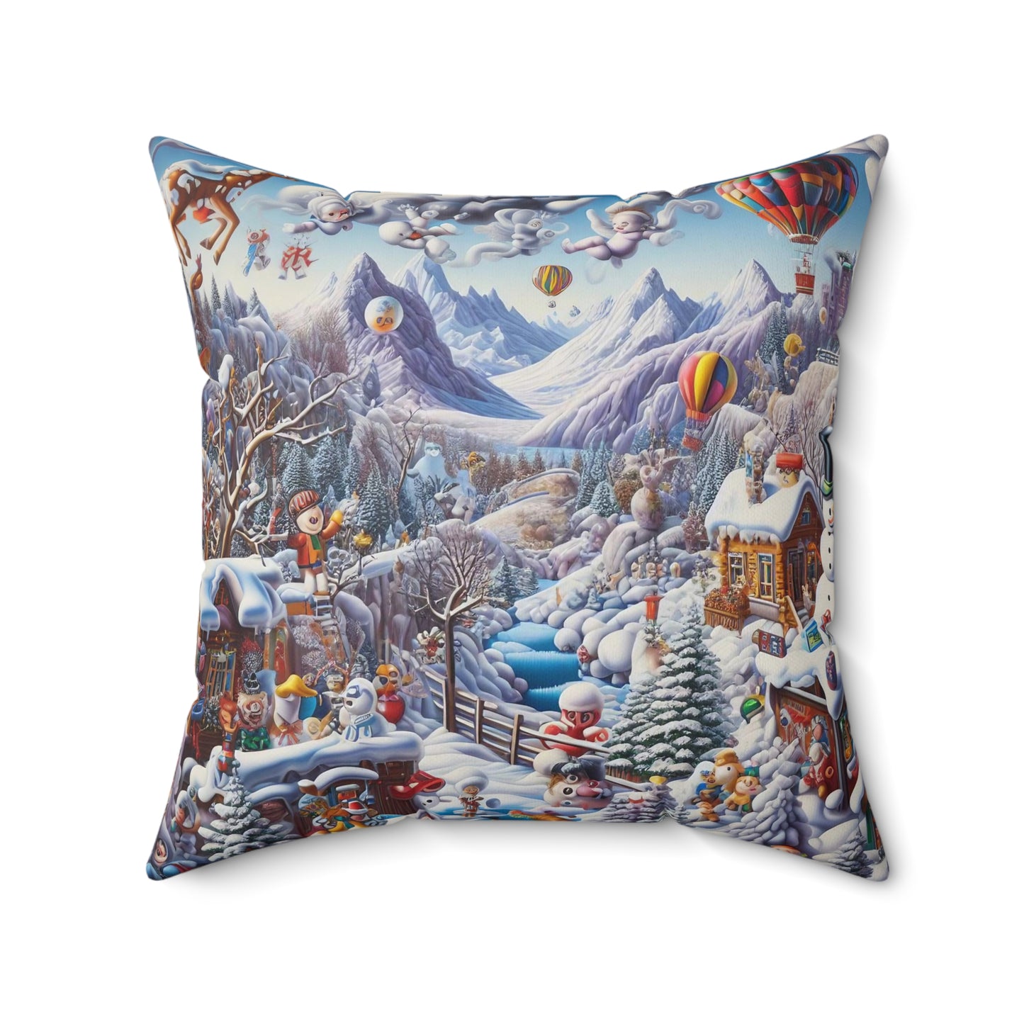 Spun Polyester Square Pillow - Winter 146