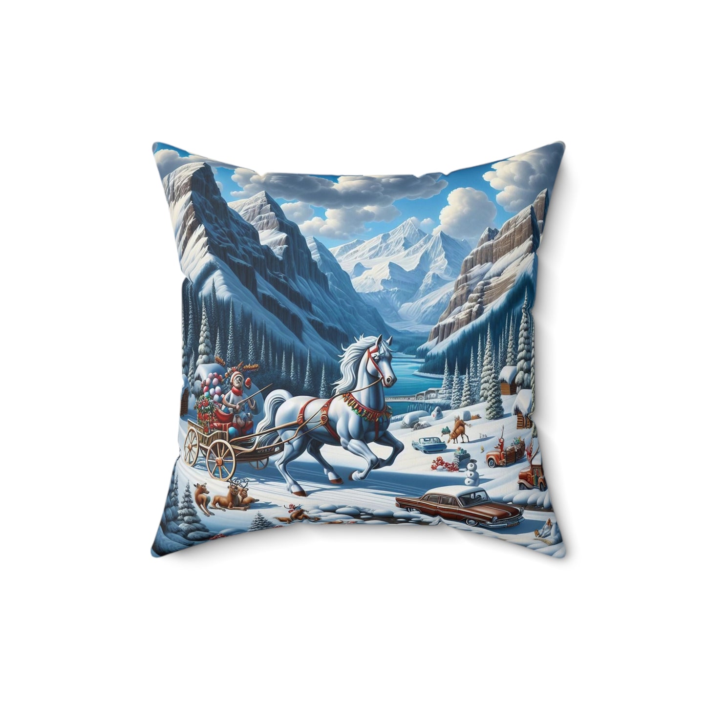 Spun Polyester Square Pillow - Winter 107