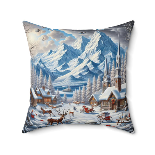 Spun Polyester Square Pillow - Winter 129