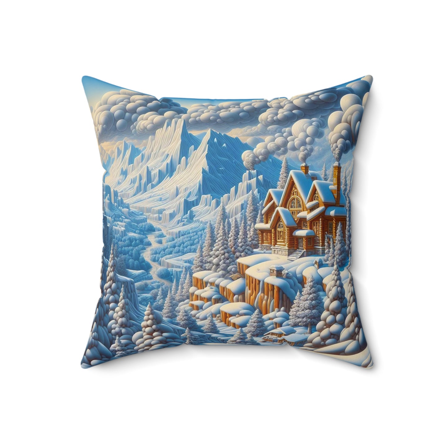 Spun Polyester Square Pillow - Winter 240