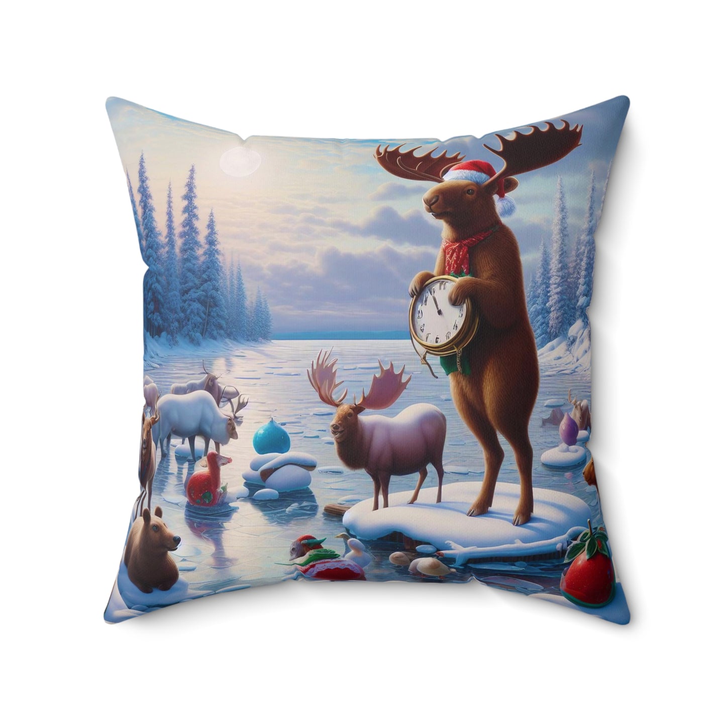 Spun Polyester Square Pillow - Winter 173