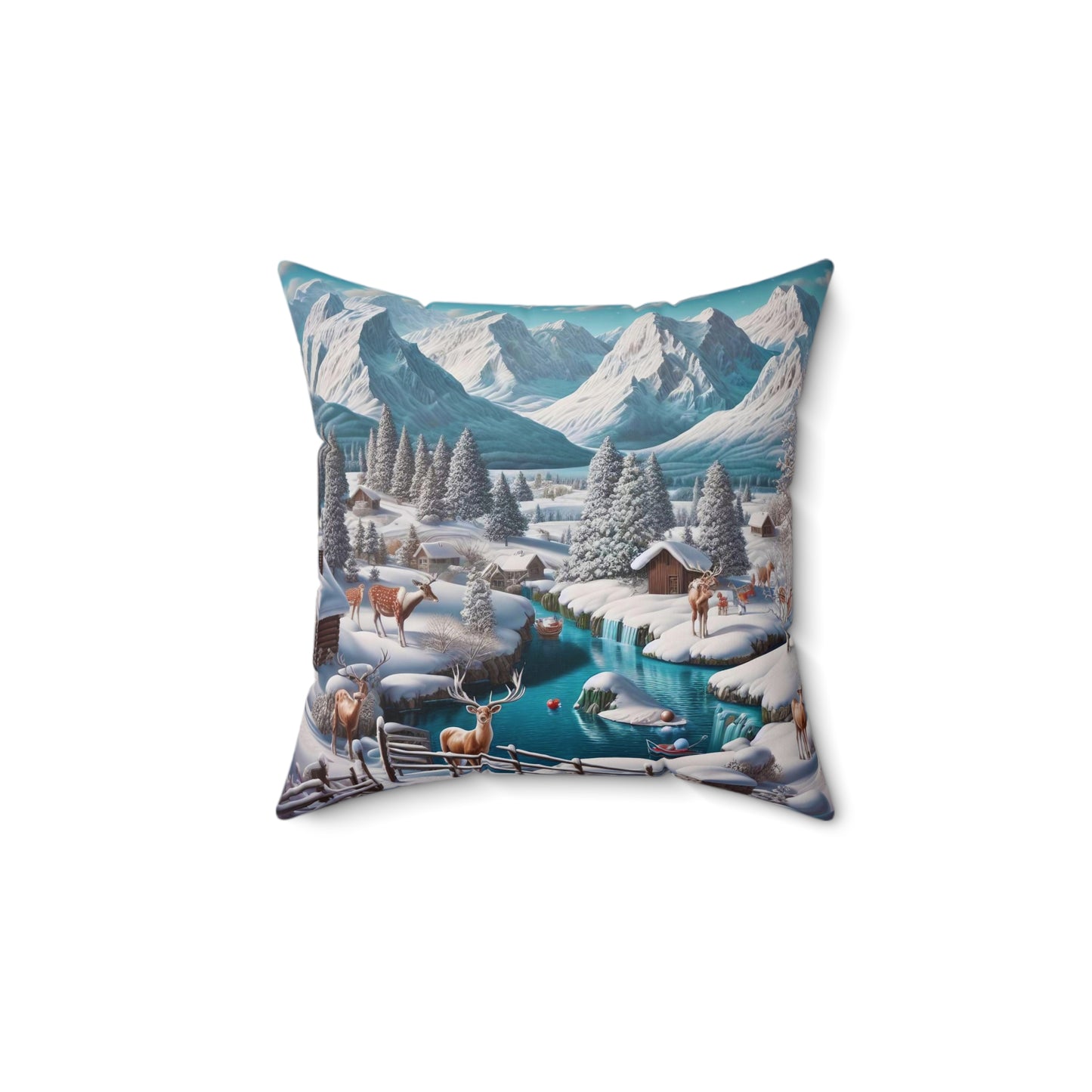 Spun Polyester Square Pillow - Winter 208