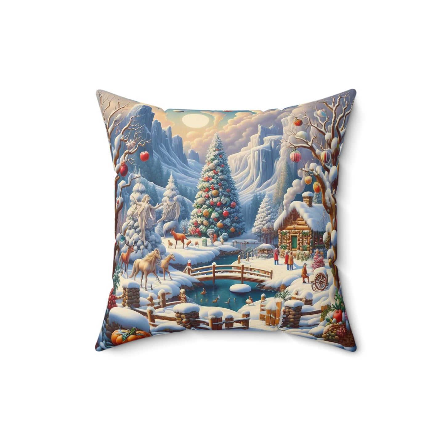 Spun Polyester Square Pillow - Winter 233