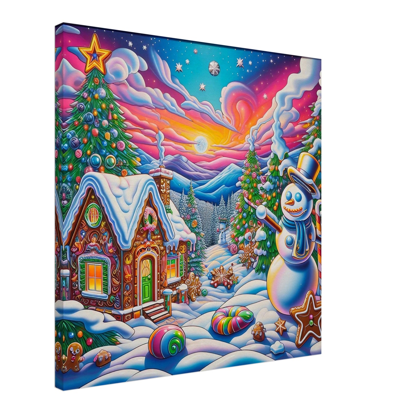 Wall art - Snowman and Gingerbread House