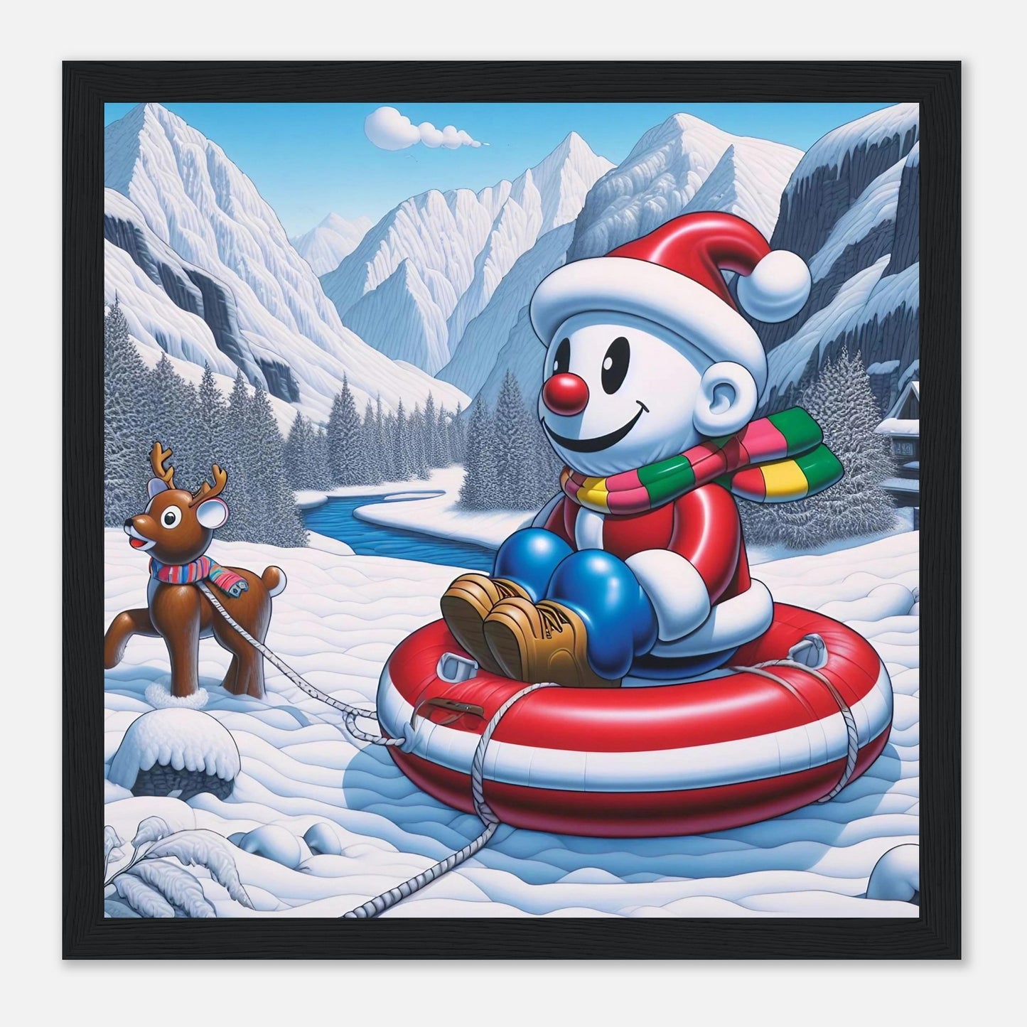 Wall art - Snowman with reindeer