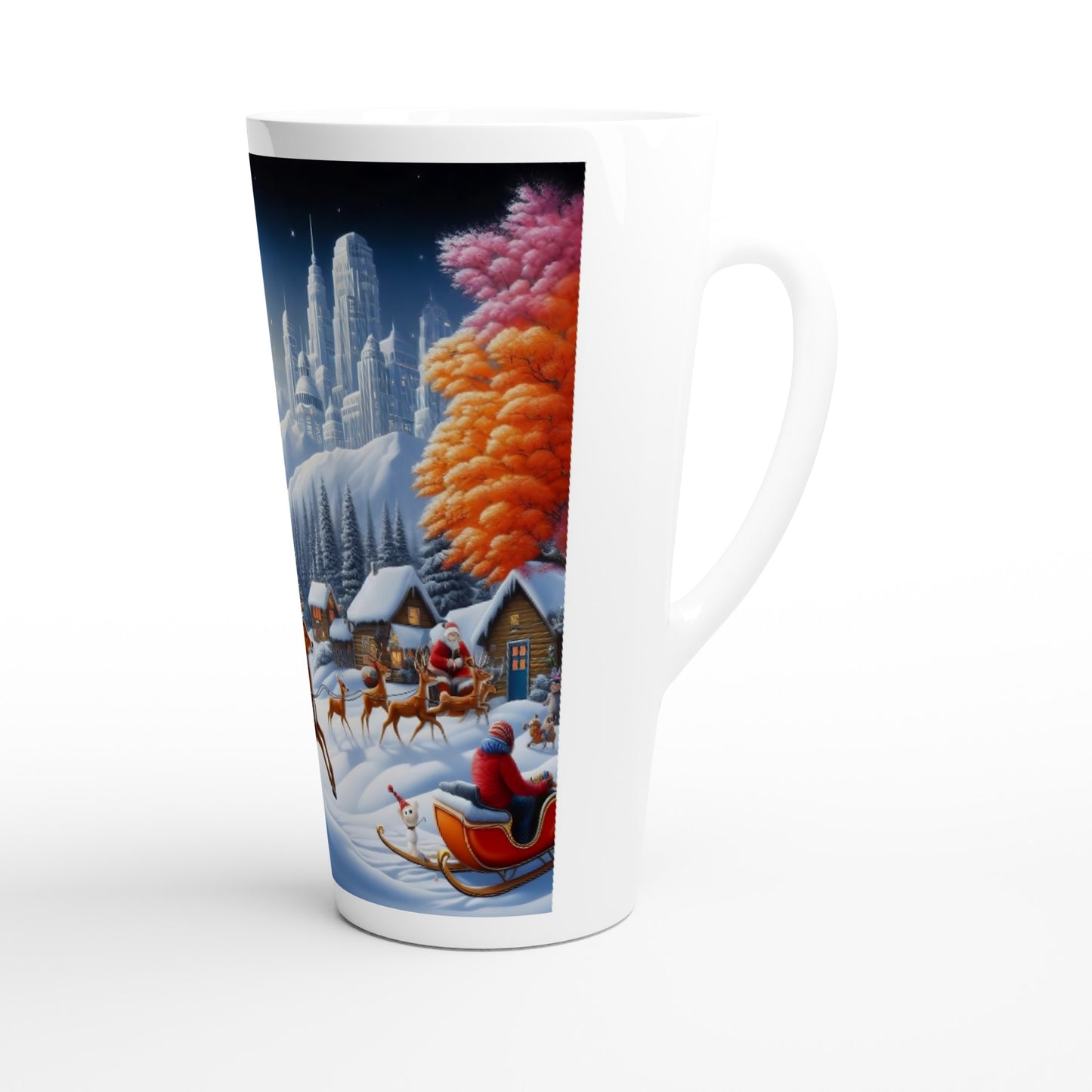 White Latte 17oz Ceramic Mug - Winter 167