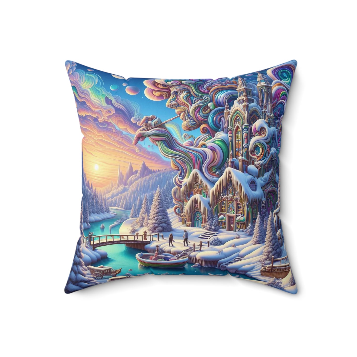 Spun Polyester Square Pillow - Winter 204