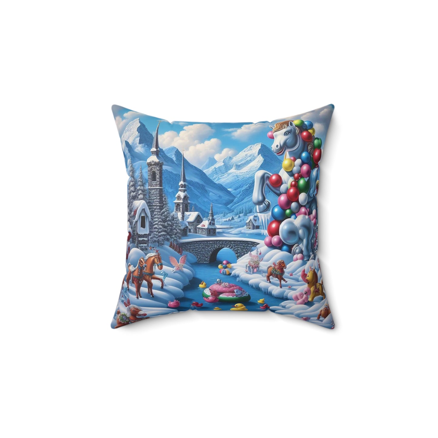 Spun Polyester Square Pillow - Winter 153