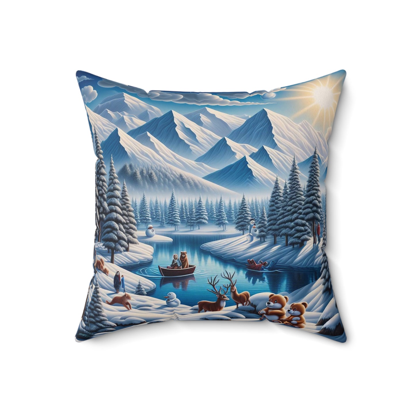 Spun Polyester Square Pillow - Winter 171