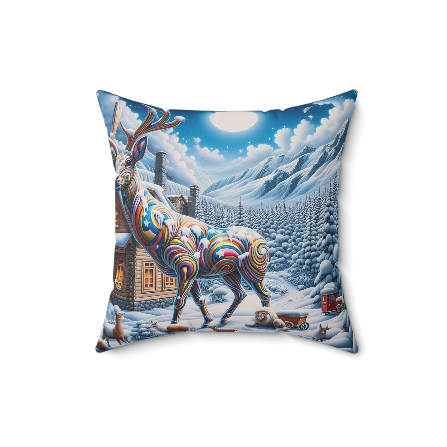 Spun Polyester Square Pillow - Winter 131