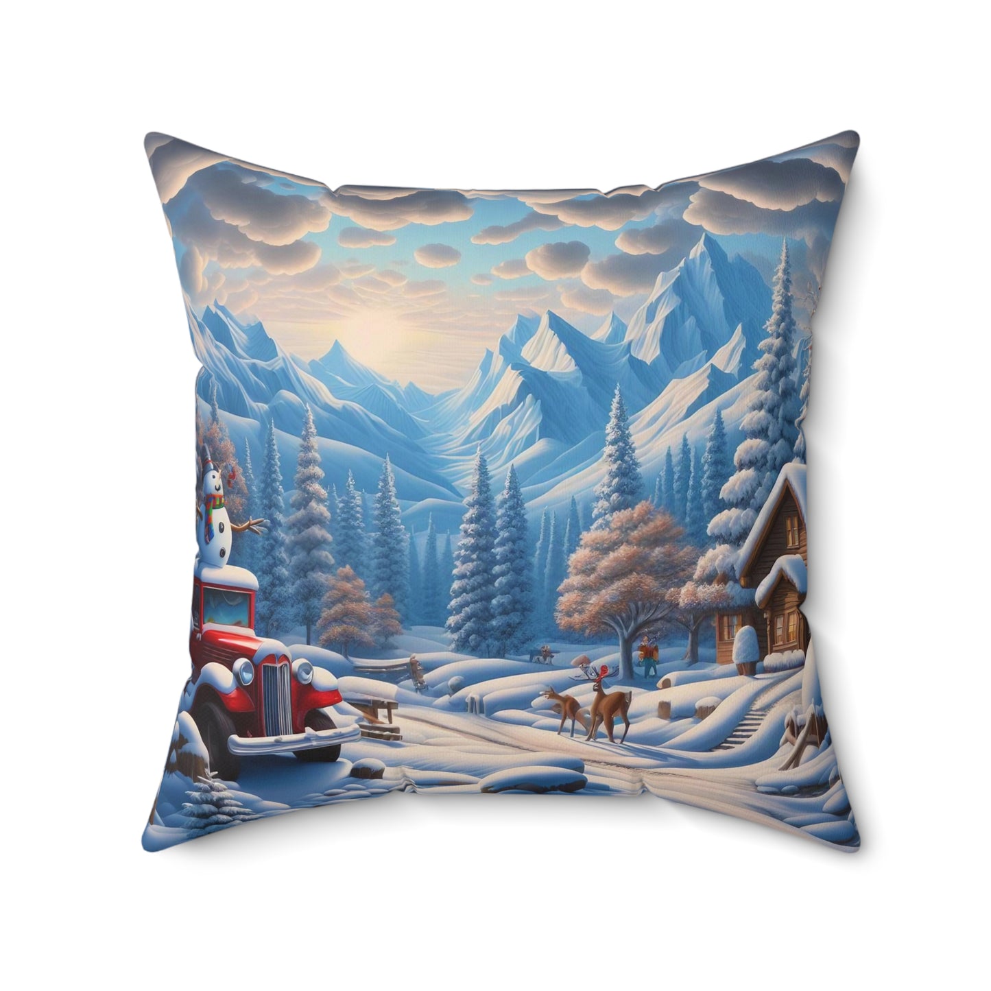 Spun Polyester Square Pillow - Winter 221