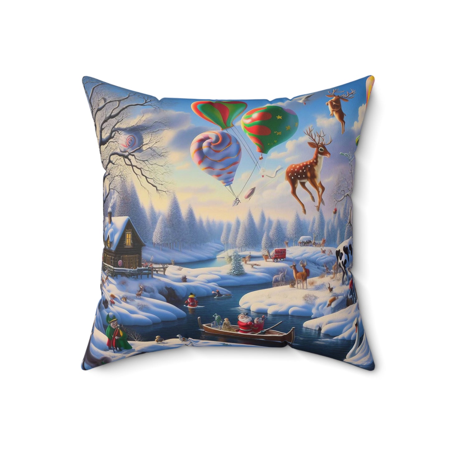 Spun Polyester Square Pillow - Winter 222