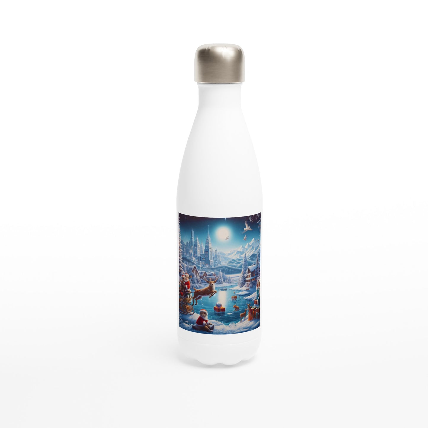 White 17oz Stainless Steel Water Bottle - Winter 68
