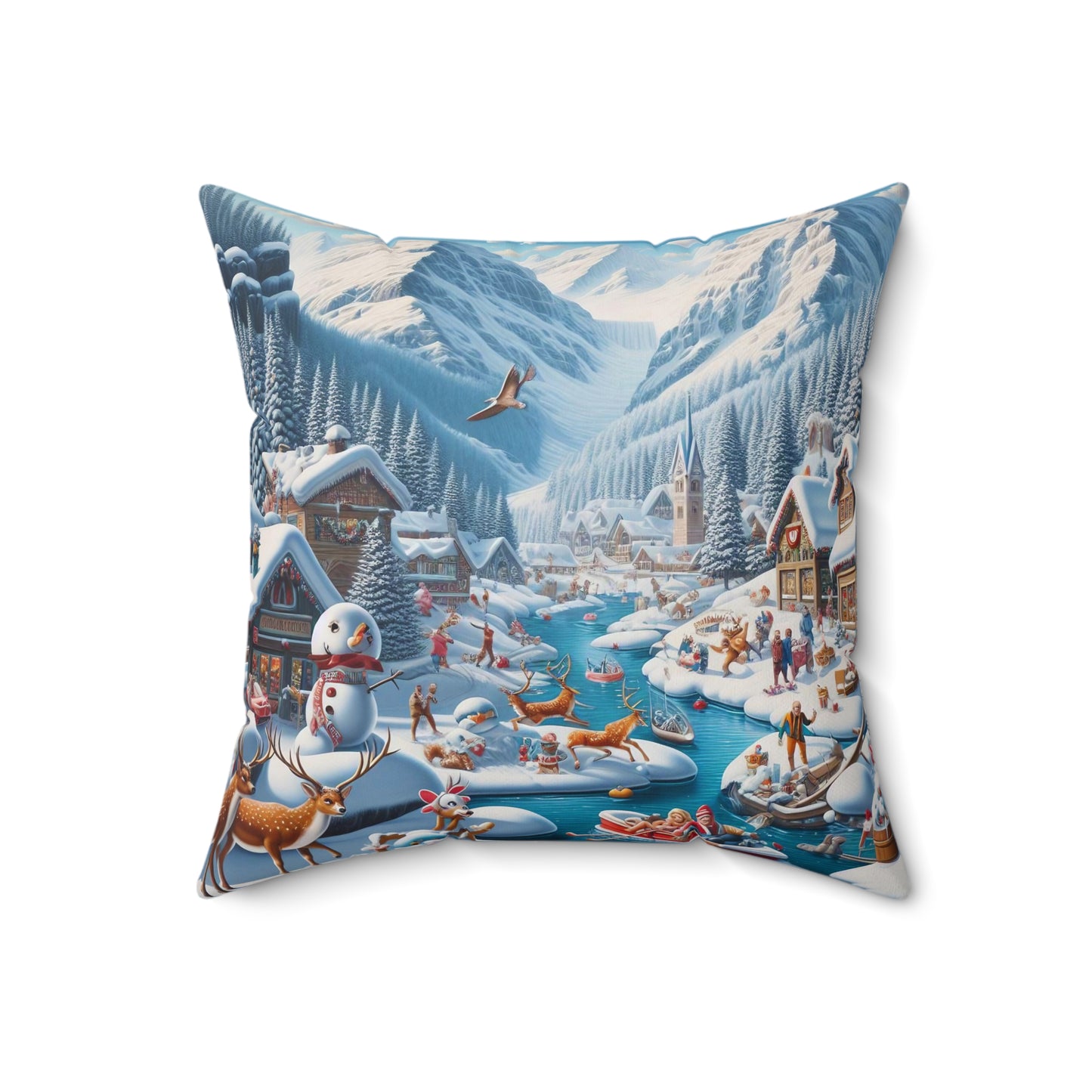 Spun Polyester Square Pillow - Winter 232