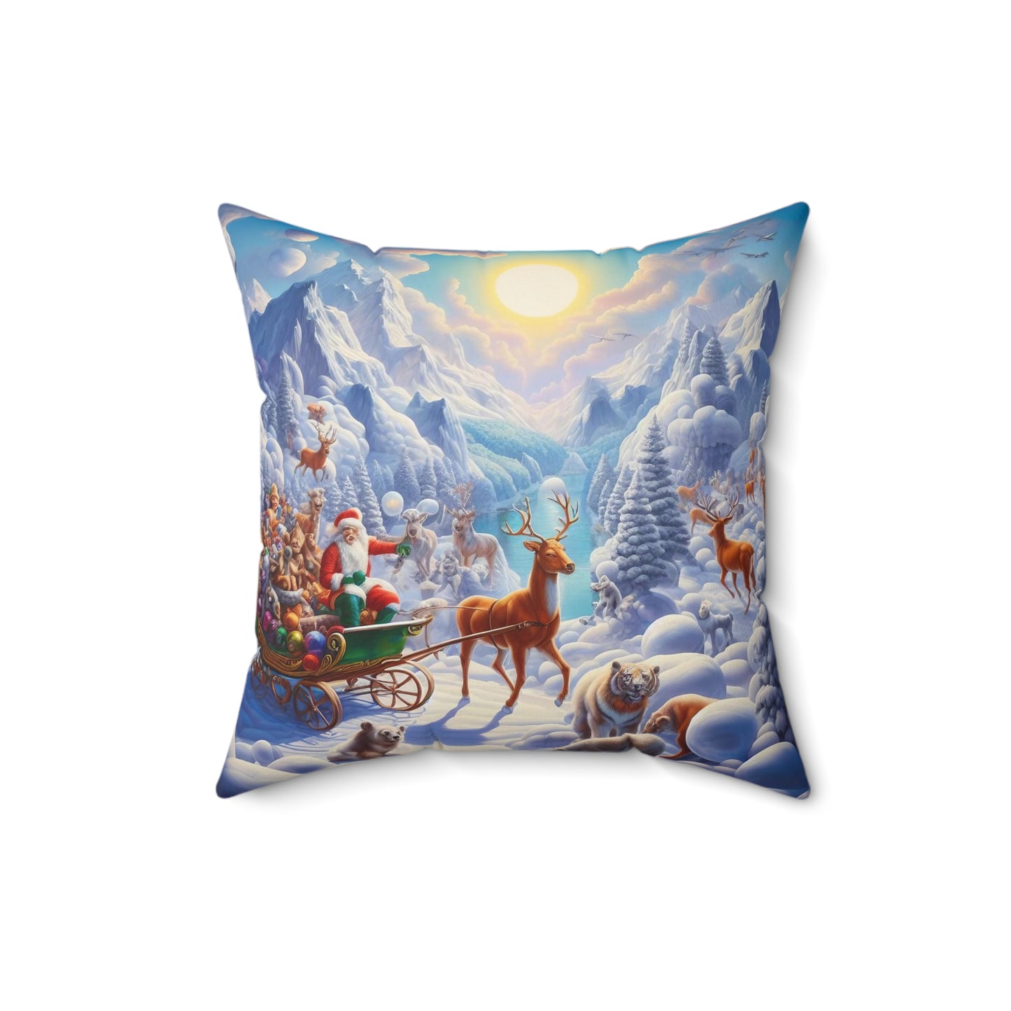 Spun Polyester Square Pillow - Winter 123