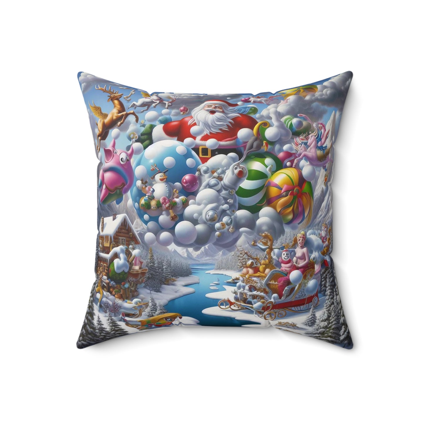 Spun Polyester Square Pillow - Winter 217