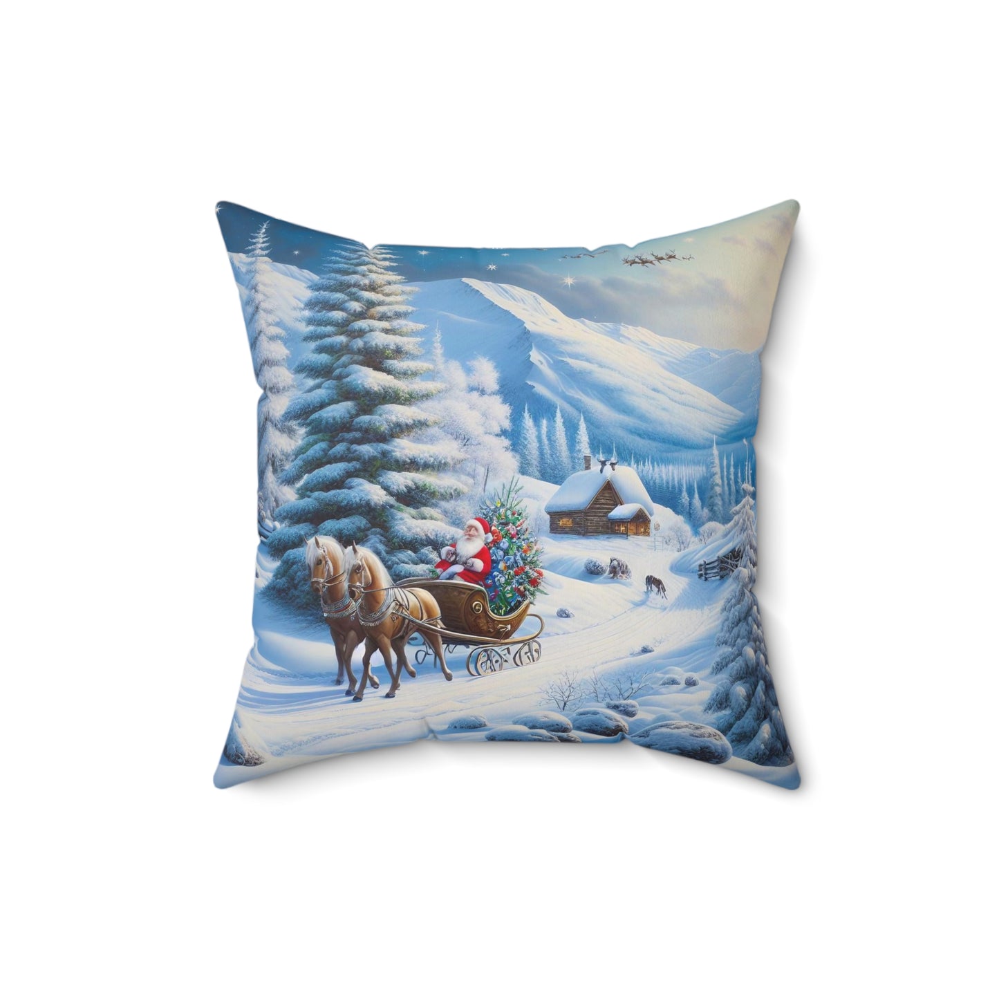 Spun Polyester Square Pillow - Winter 202