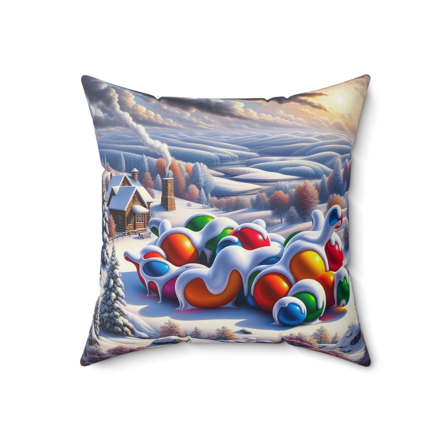 Spun Polyester Square Pillow - Winter 157