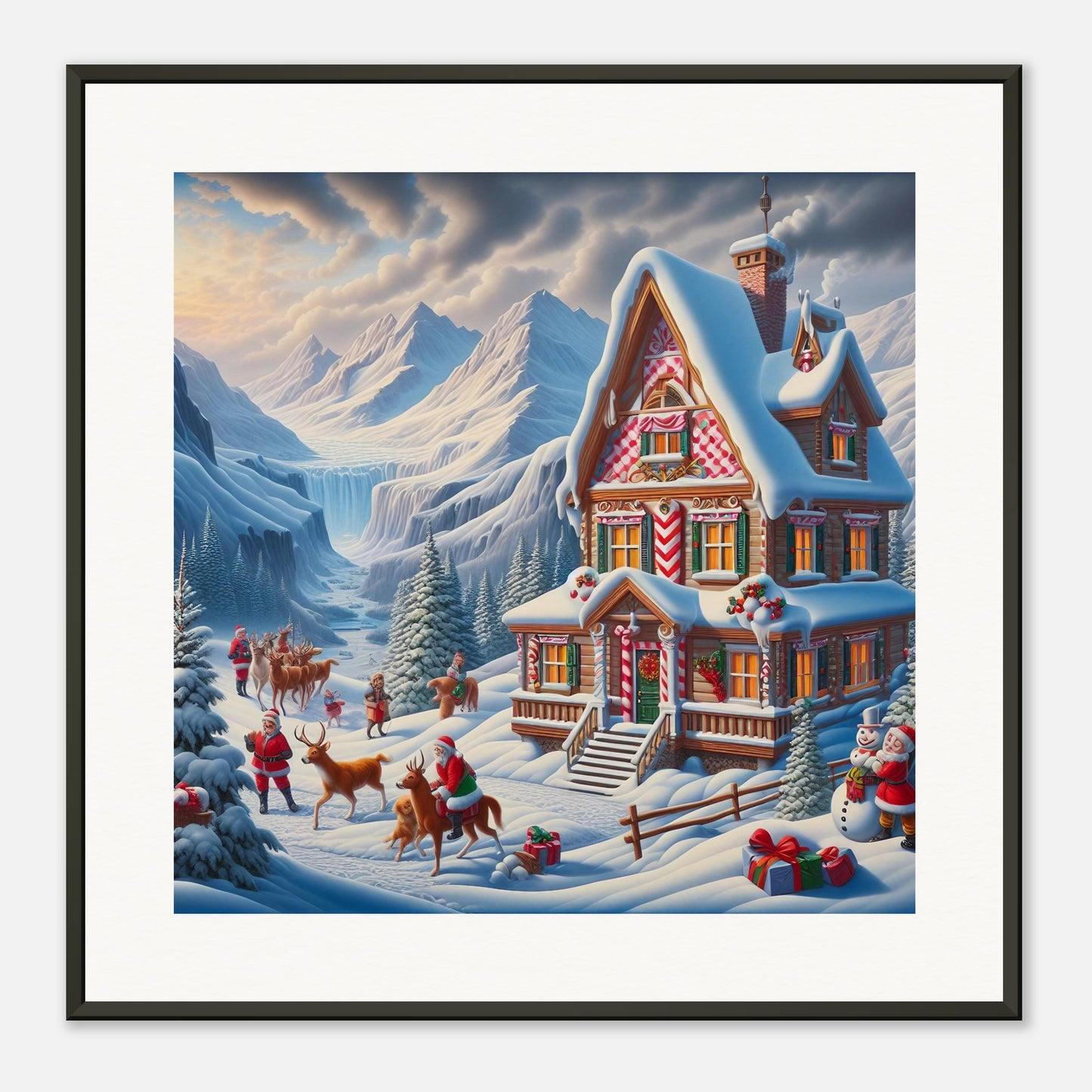 Wall Art - Winter 56 - Cottage and deer