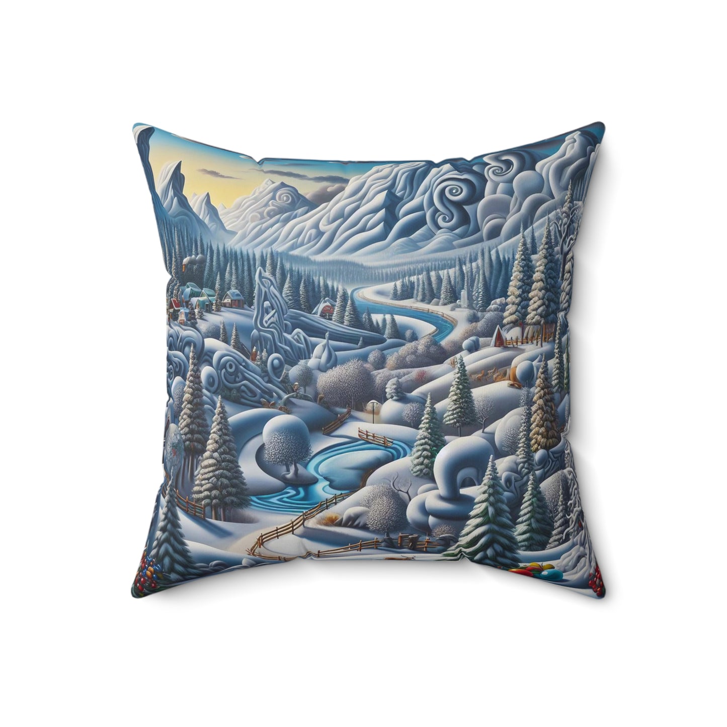 Spun Polyester Square Pillow - Winter 242