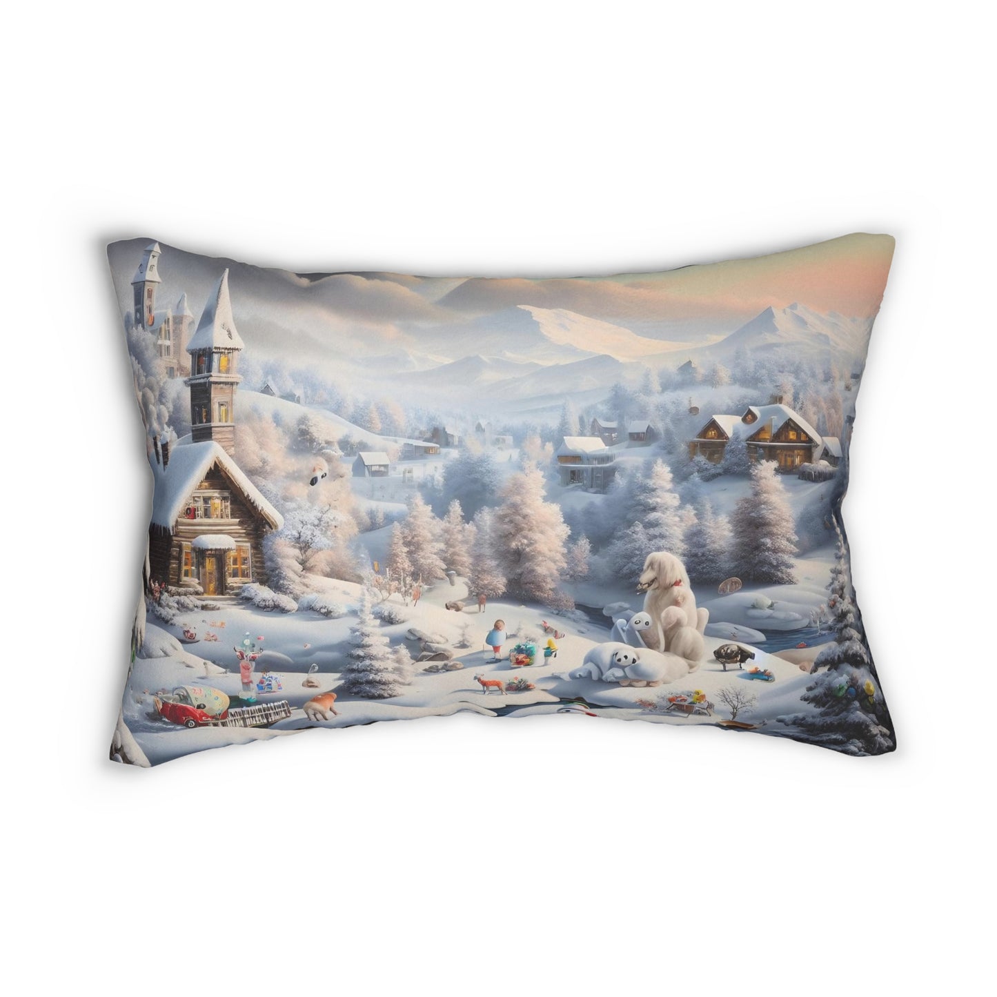 Spun Polyester Lumbar Pillow - Winter 104