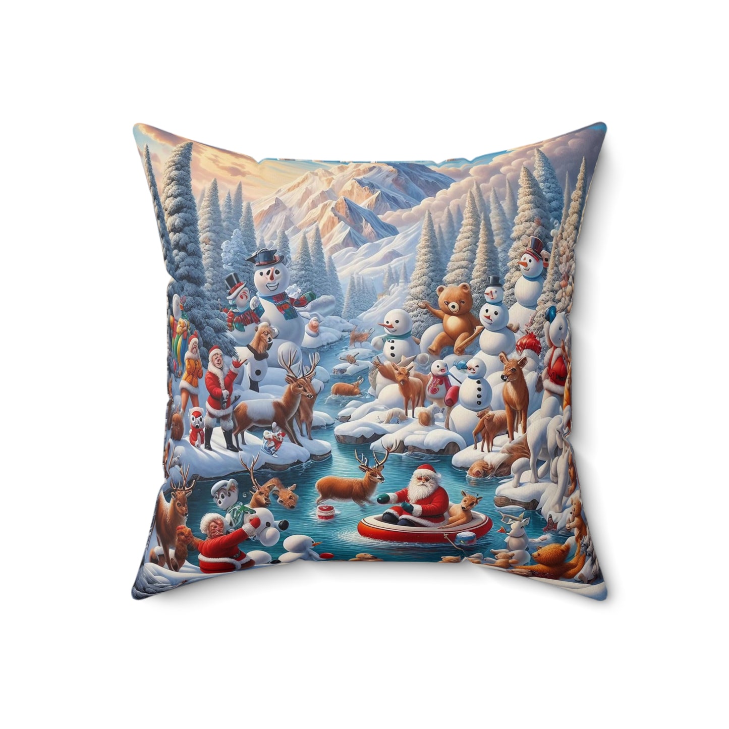 Spun Polyester Square Pillow - Winter 138