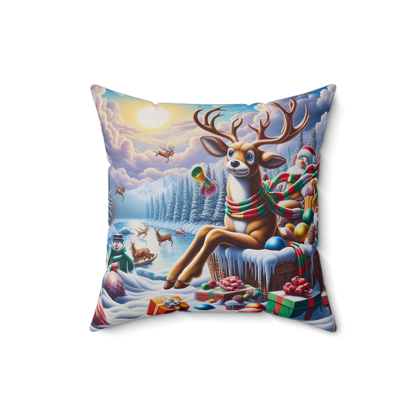 Spun Polyester Square Pillow - Winter 117