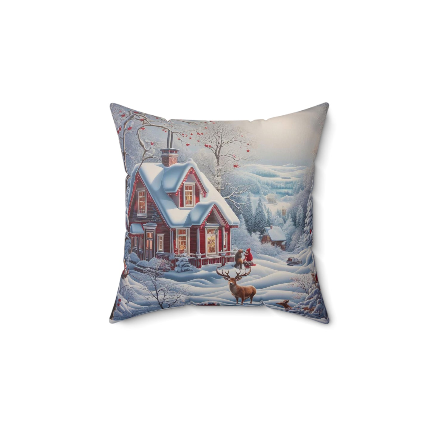 Spun Polyester Square Pillow - Winter 141