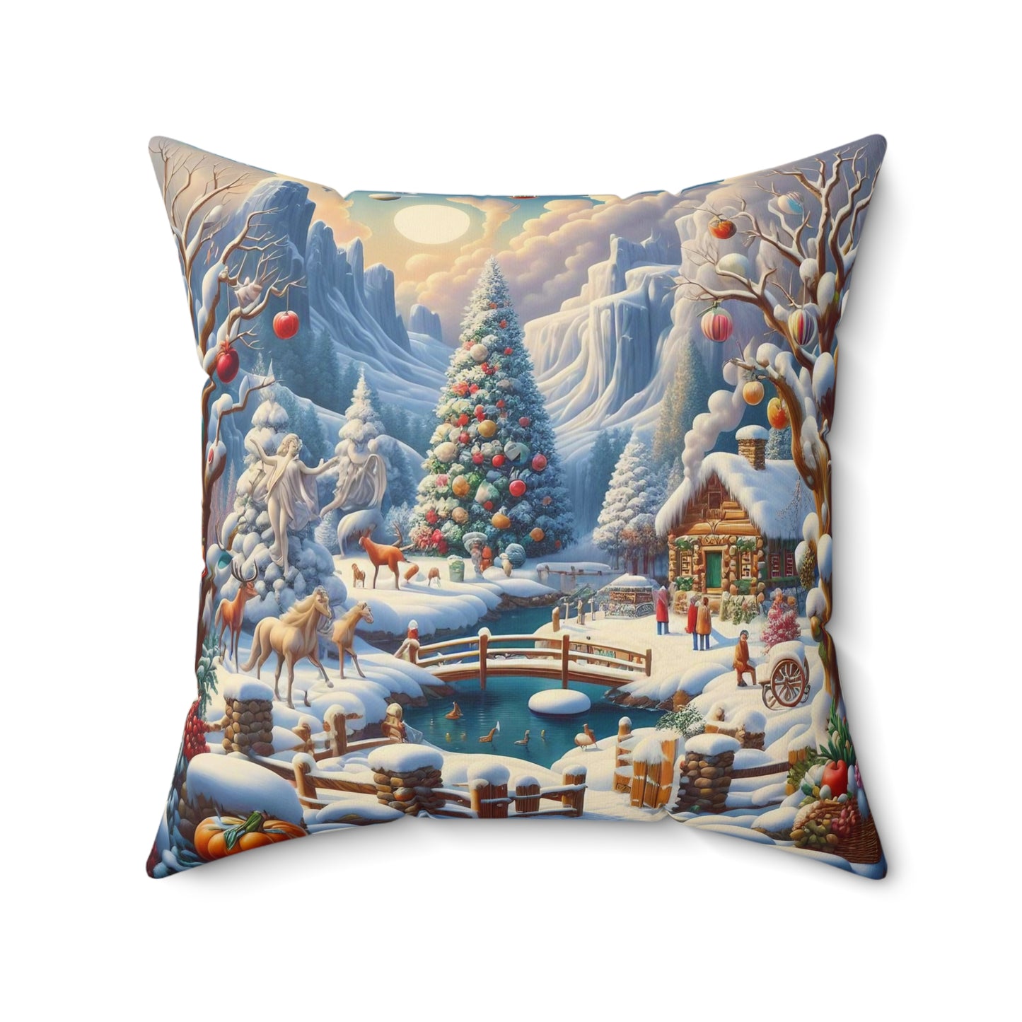 Spun Polyester Square Pillow - Winter 233