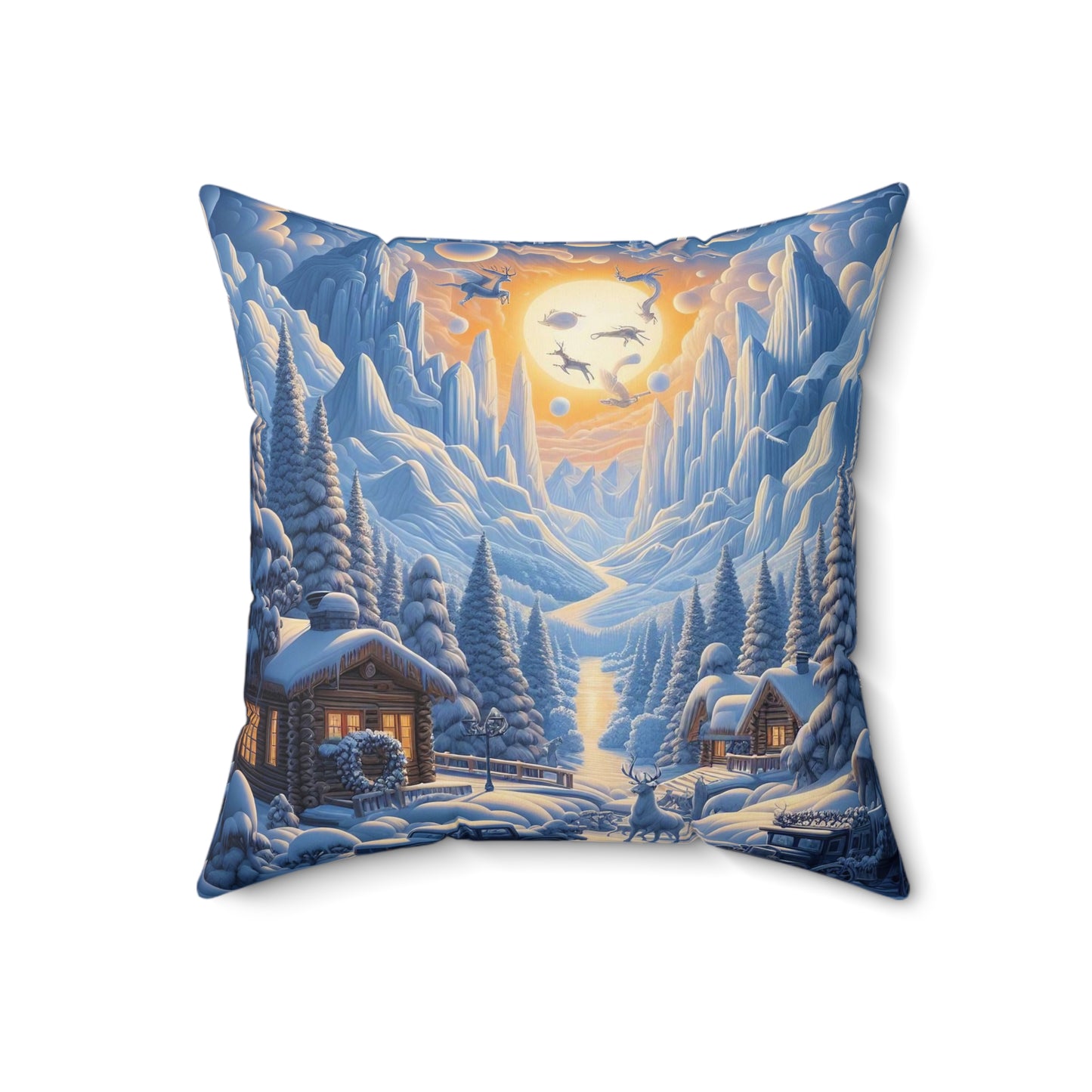 Spun Polyester Square Pillow - Winter 230