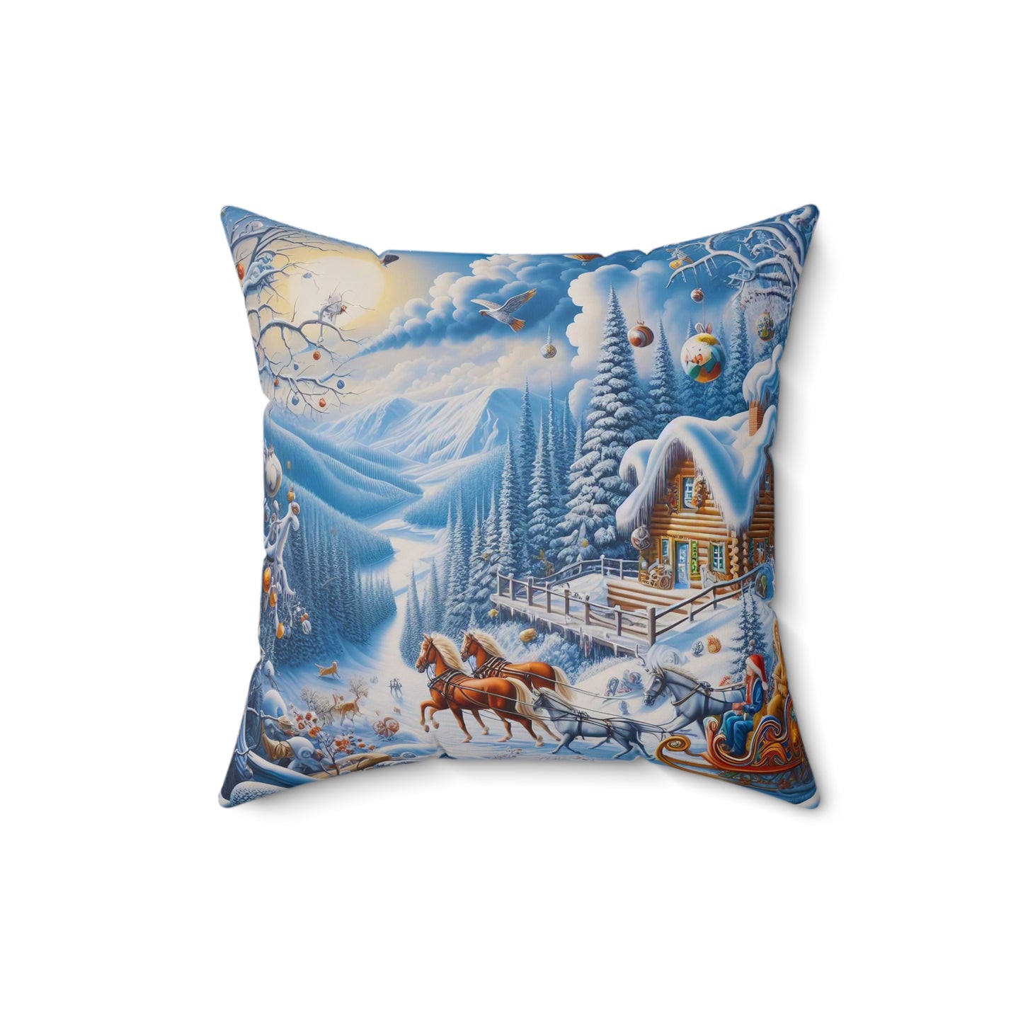 Spun Polyester Square Pillow - Winter 164