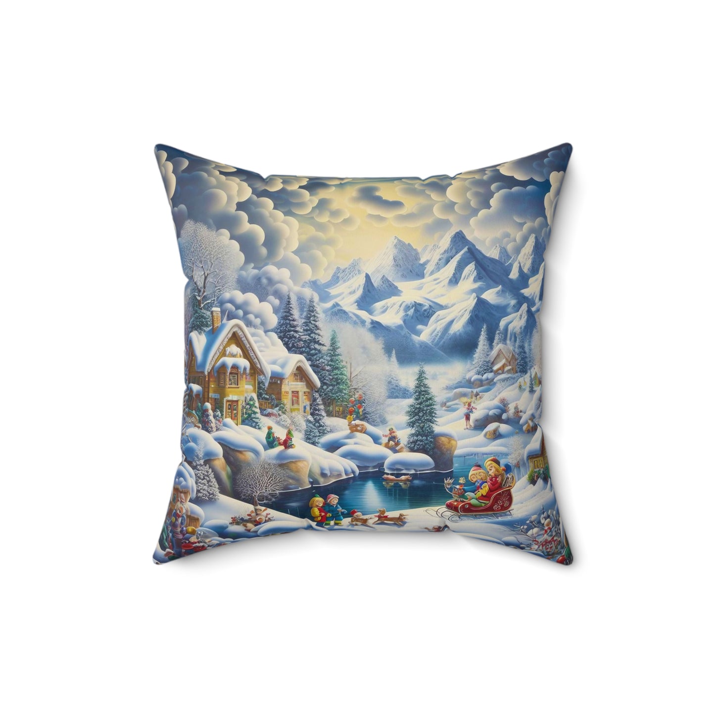 Spun Polyester Square Pillow - Winter 229