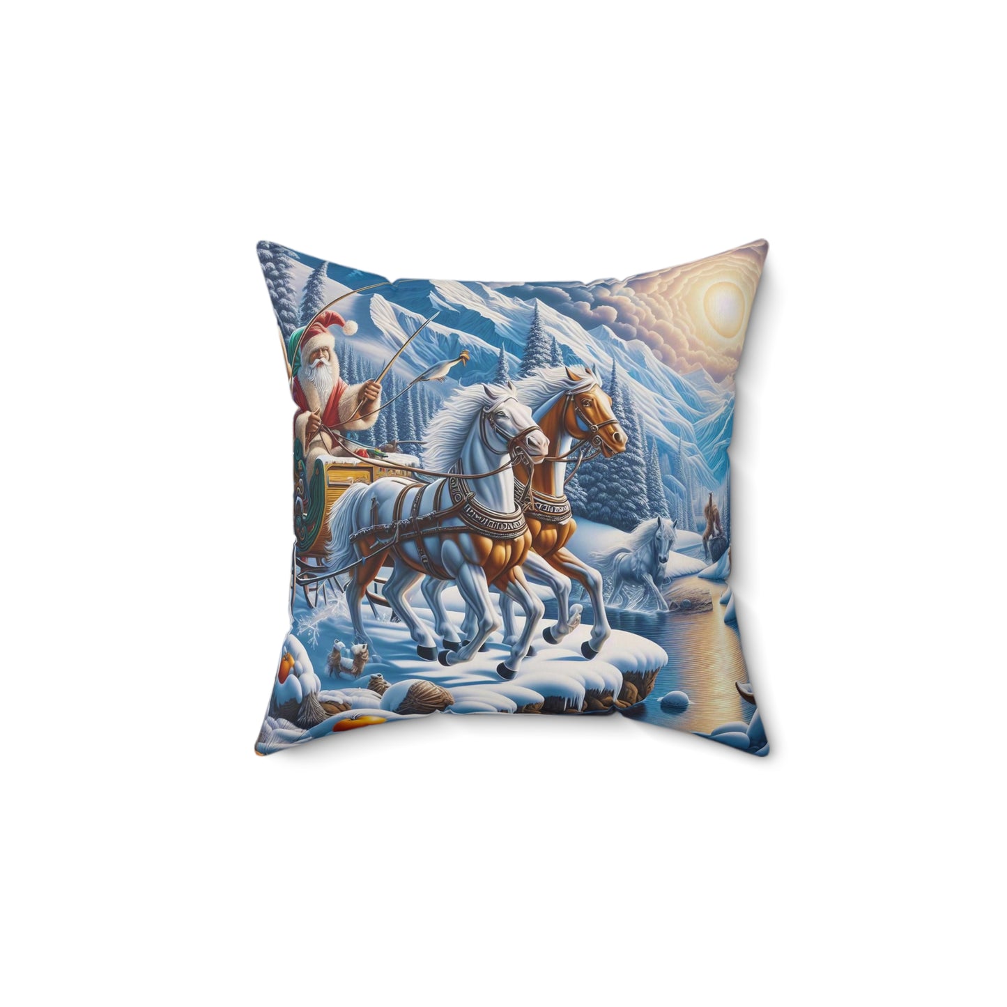 Spun Polyester Square Pillow - Winter 200