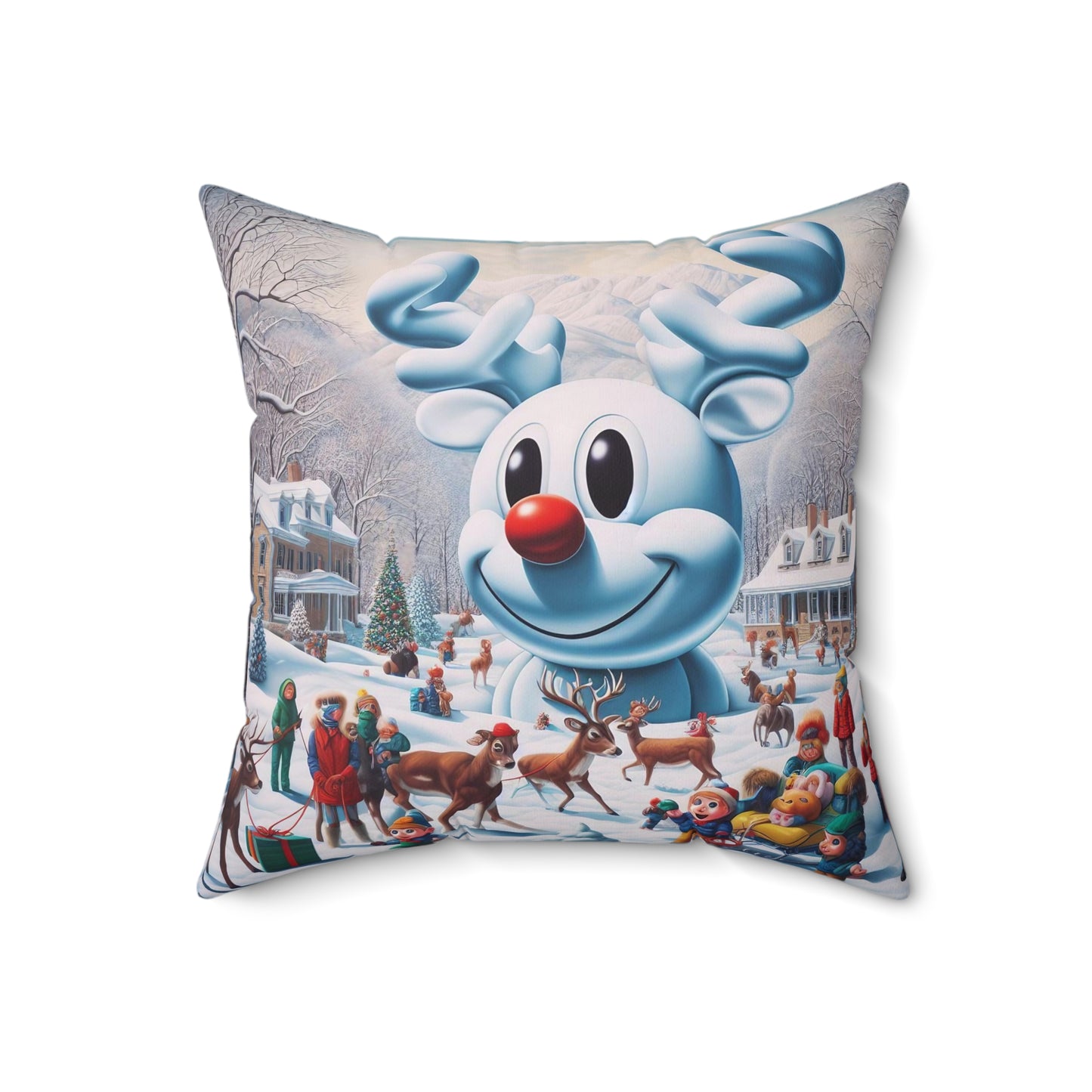 Spun Polyester Square Pillow - Winter 102