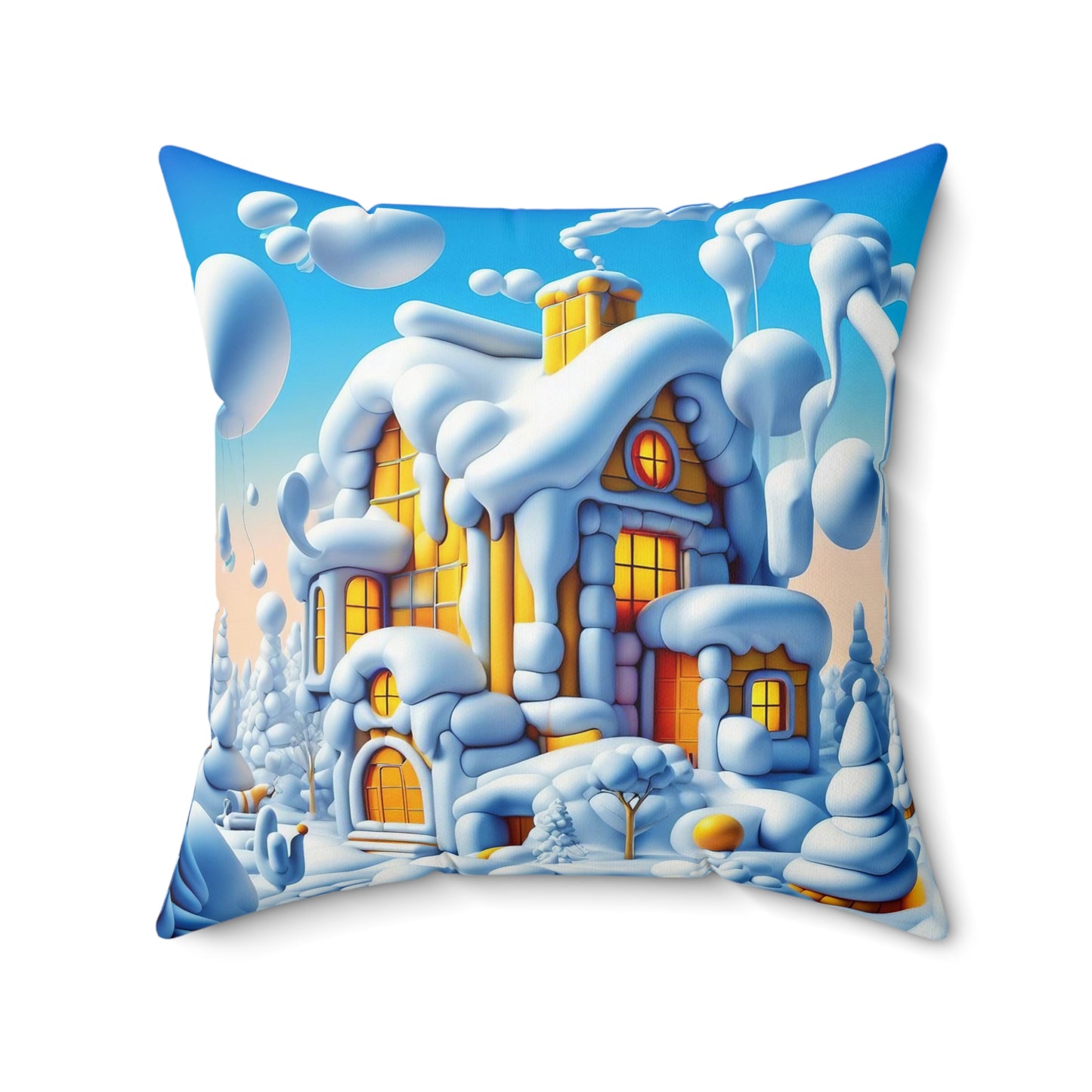 Spun Polyester Square Pillow - Winter 111